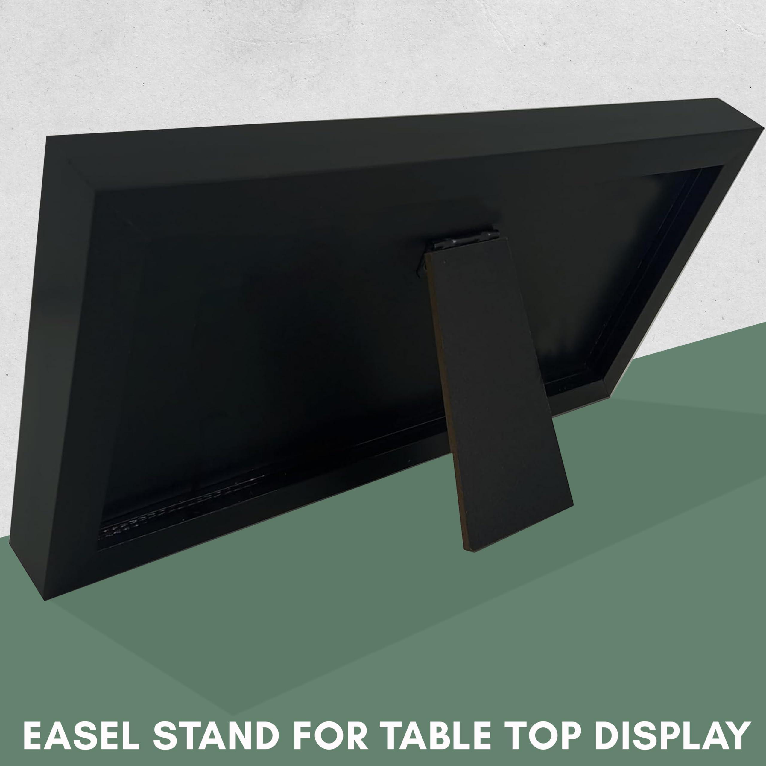 CountryArtHouse CountryArtHouse Traditional Black First Dollar Frame with White Photo Mat, Dollar Bill Holder with Easel Stand and Wall Hanger Included