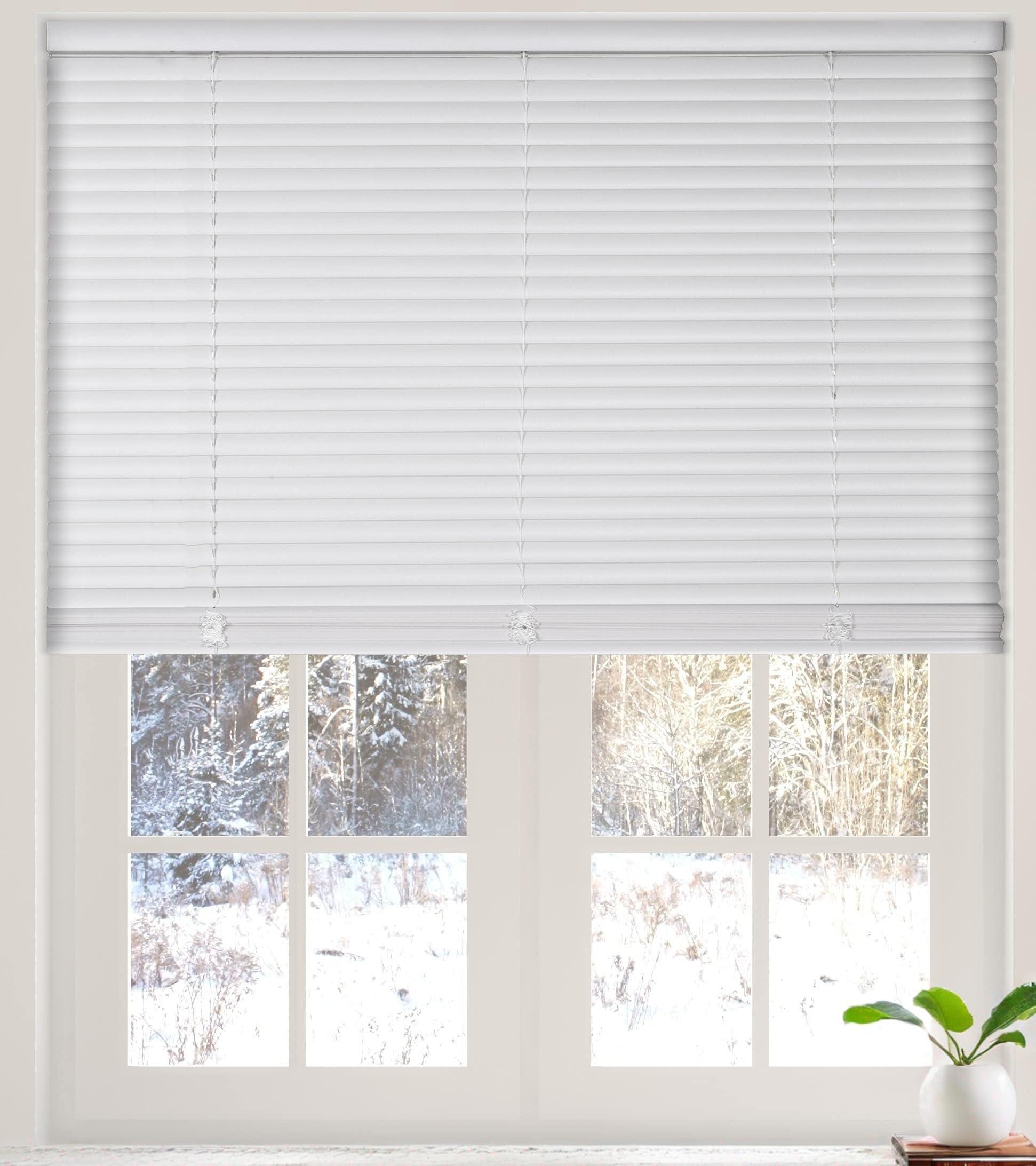 LOQPDNXN Blinds Custom Venetian Blinds for Windows Cordless Vinyl Blinds Horizontal Window Blinds Aluminum Blinds Blinds & Shades for Indoor & Ourdoor by White.25 1/2" W x 44" H
