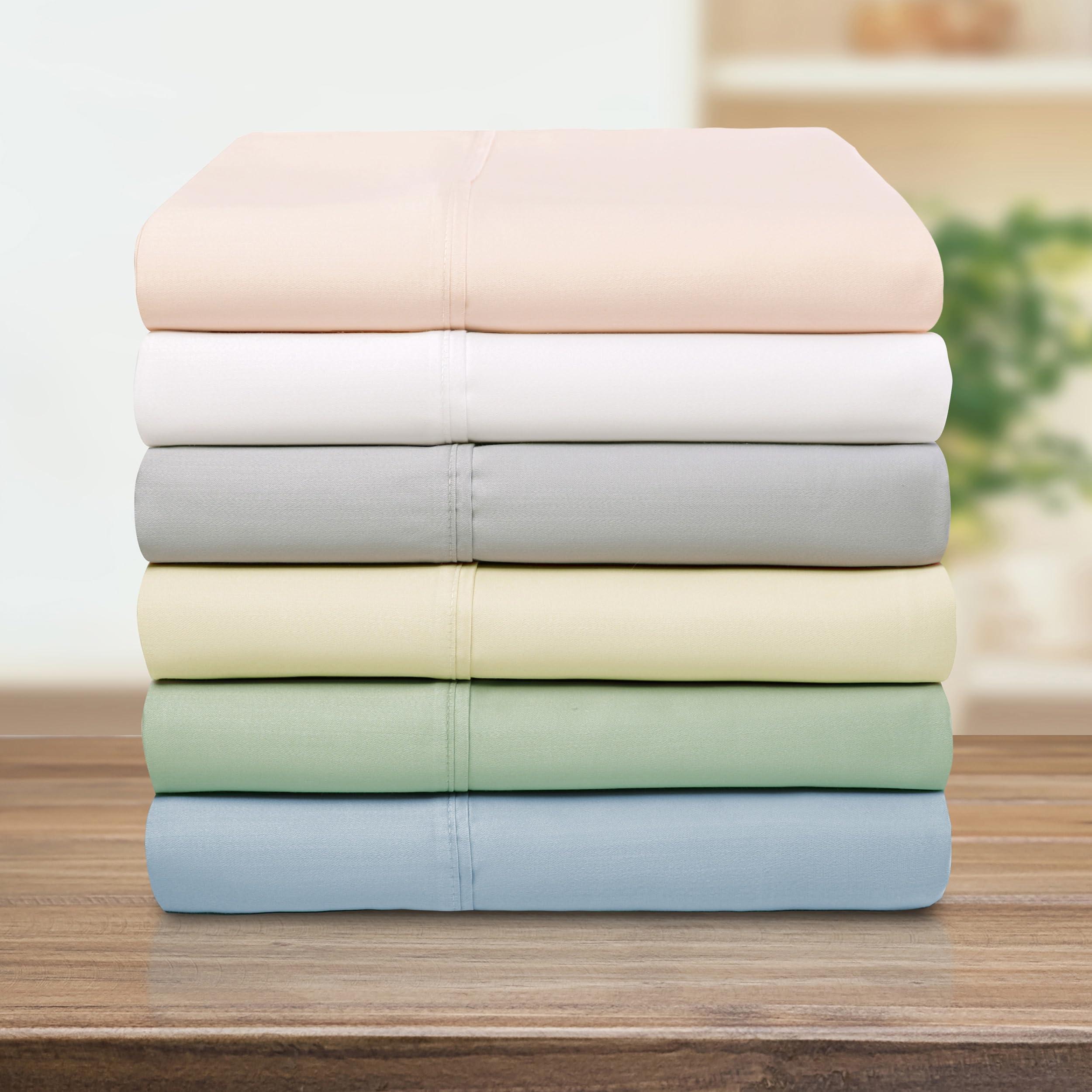 Superior Superior 1000 Thread Count Lyocell-Blend Sheet Set, Cooling, Luxury Sheets, Heavyweight Bedding, Wrinkle Free Bedsheets, 1 Flat Sheet, 1 Elastic Deep Pocket Fitted Sheet, 1 Pillowcase, Twin, White