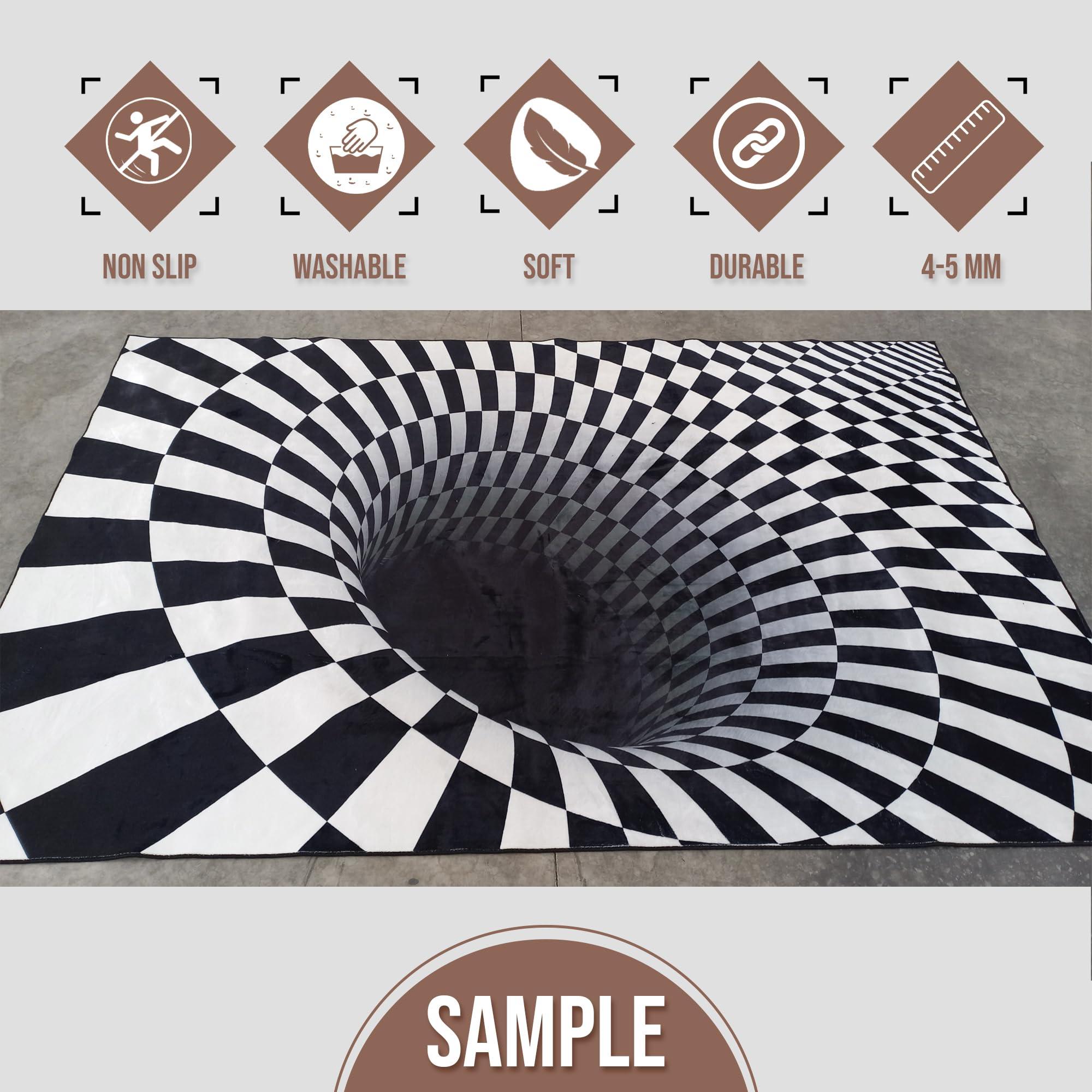 HomeLoft Basics Illusion Rug, Vortex Rug, 3D Rug, Optical Illusion Rug, Optical Illusion,Rectangular Illusion Rug, Vortex Illusion Carpet, Illusion Carpet,3D Rugs D164 (70x110)=180x280cm