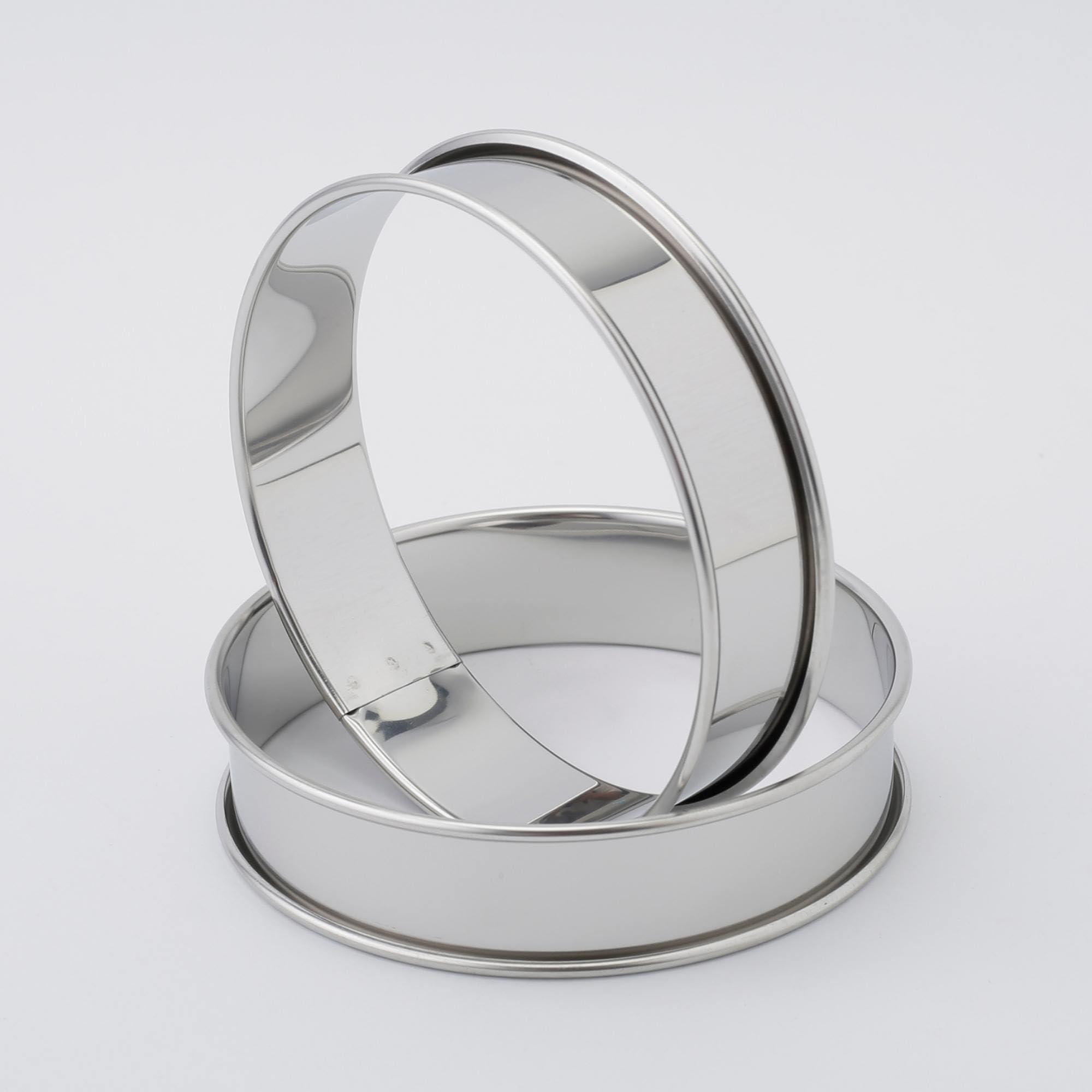 Marsrut 6Pack Stainless Steel Double Rolled Muffin Rings - Deep & Nonstick Molds | Set of Durable Round Tin Hamburger Pan Rings for Baking and Cooking Crumpet, Tart, Cookies, English Dish Pastry (Size: 4inch)