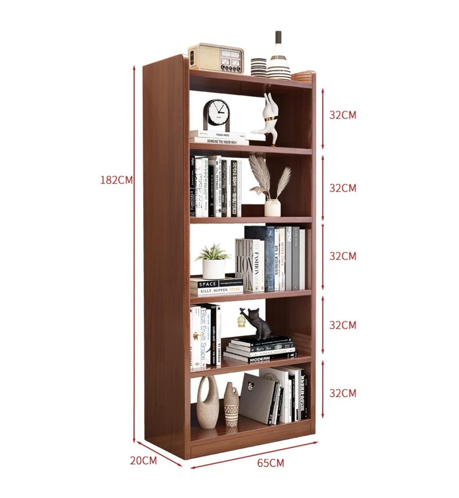 HomeLoft Basics Solid Wood Bookshelf, Simple Shelf Against The Wall, Combination Bookcase for Living Room and Bedroom MINGPING (Color : Log Color 65x20x182cm)