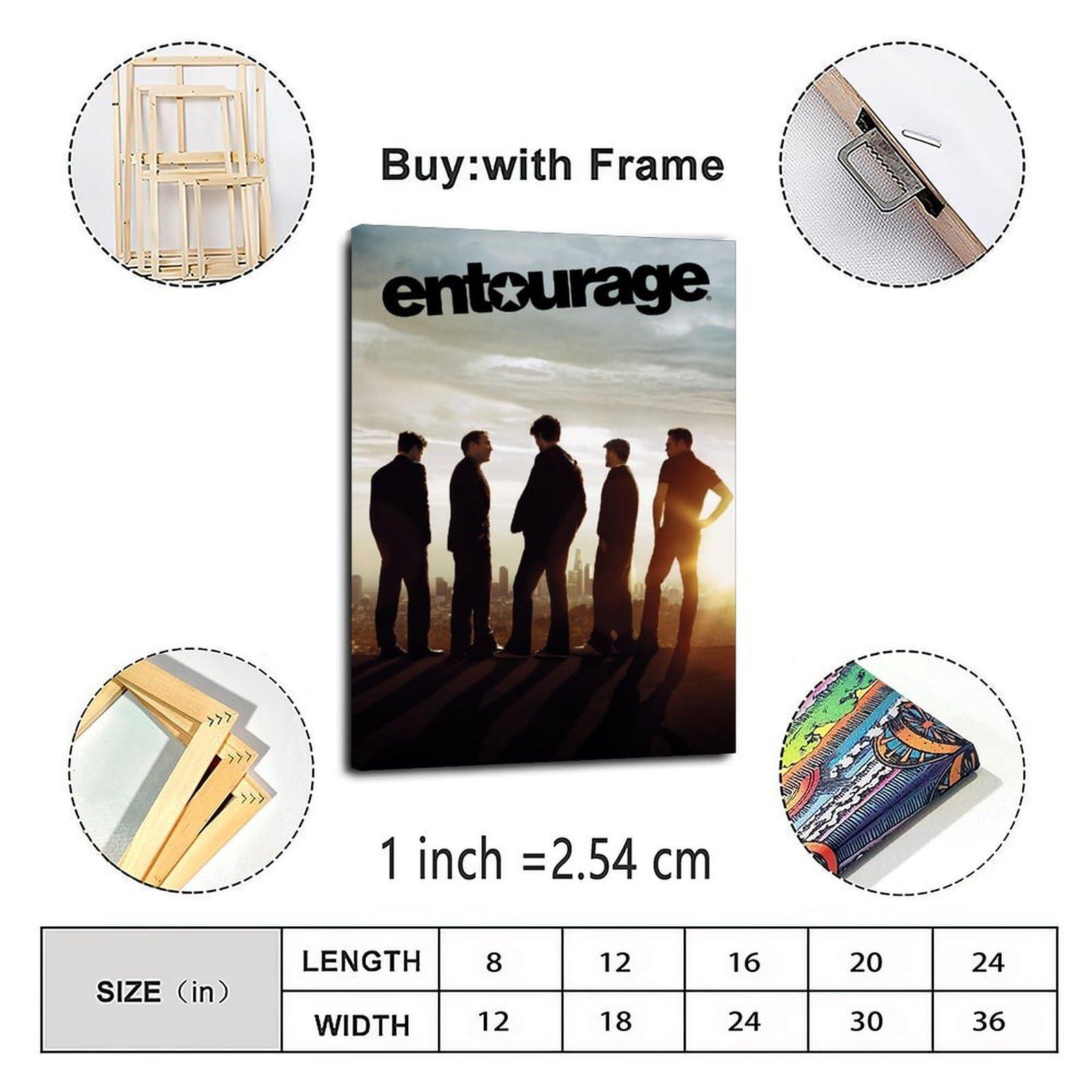 POMTXB Movie Poster Entourage Movie Poster (1) Canvas Painting Wall Art Poster for Bedroom Living Room Decor 08x12inch(20x30cm)