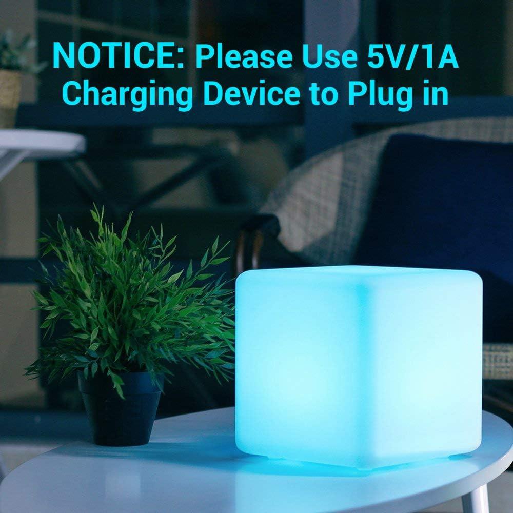 LOFTEK LOFTEK 4-inch LED Cube Lights: RGB 16 Colors Cosmic Cube LED Mood Lamp Tesseract with Remote Control, IP65 Waterproof Rechargeable Bedside Lamp Night Lights for Nursery Kids Toys Gift