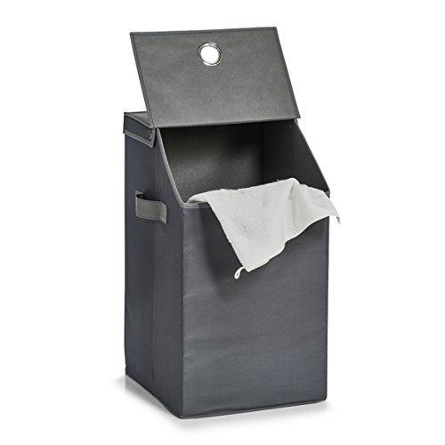 ZELLER PRESENT SCHÖNER LEBEN. PRAKTISCH WOHNEN. Zeller 14268 Laundry Basket Polyester Anthracite 34 x 34 x 60 cm