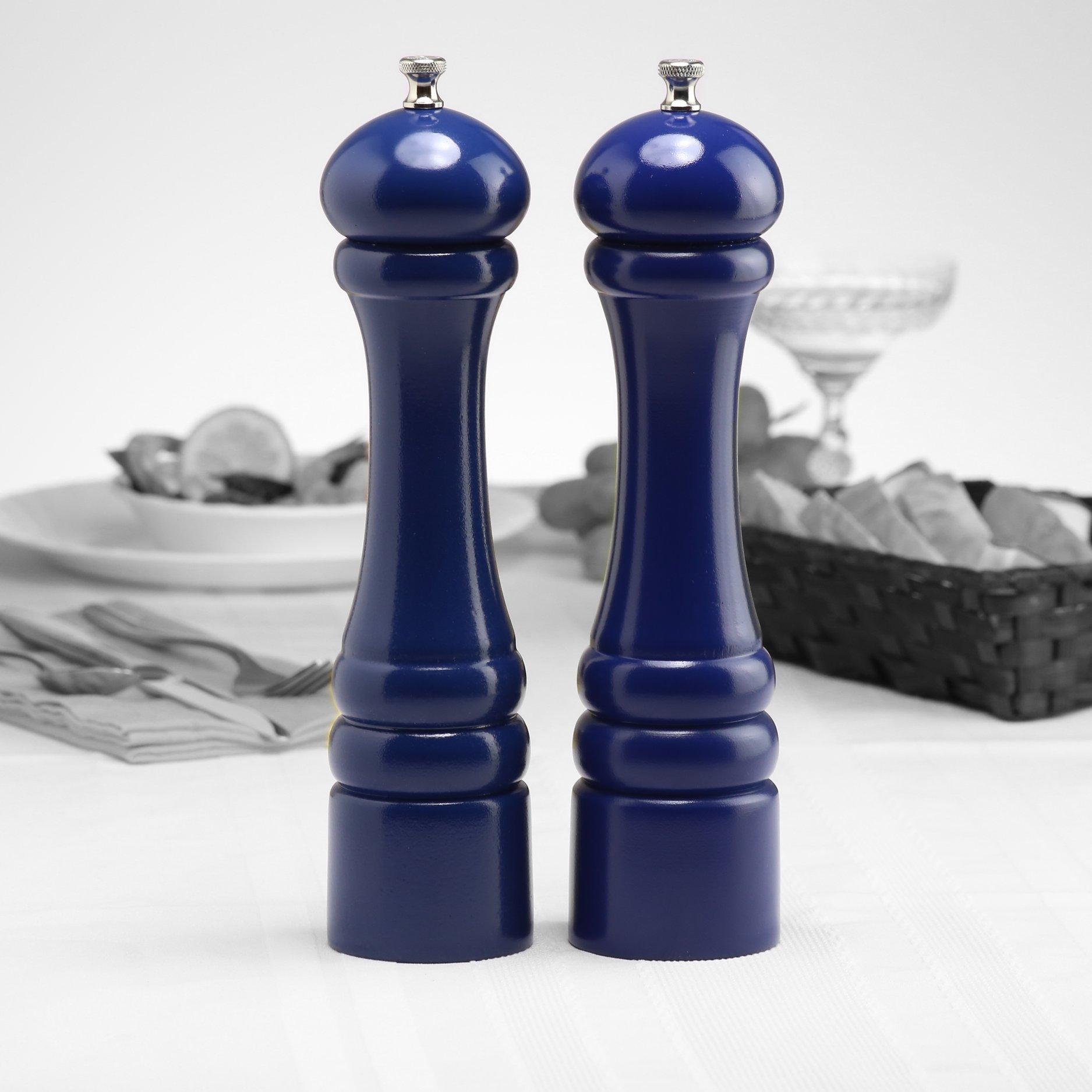 Chef Specialties Chef Specialties 10 Inch Imperial Pepper Mill and Salt Mill Set - Cobalt Blue - Made in USA