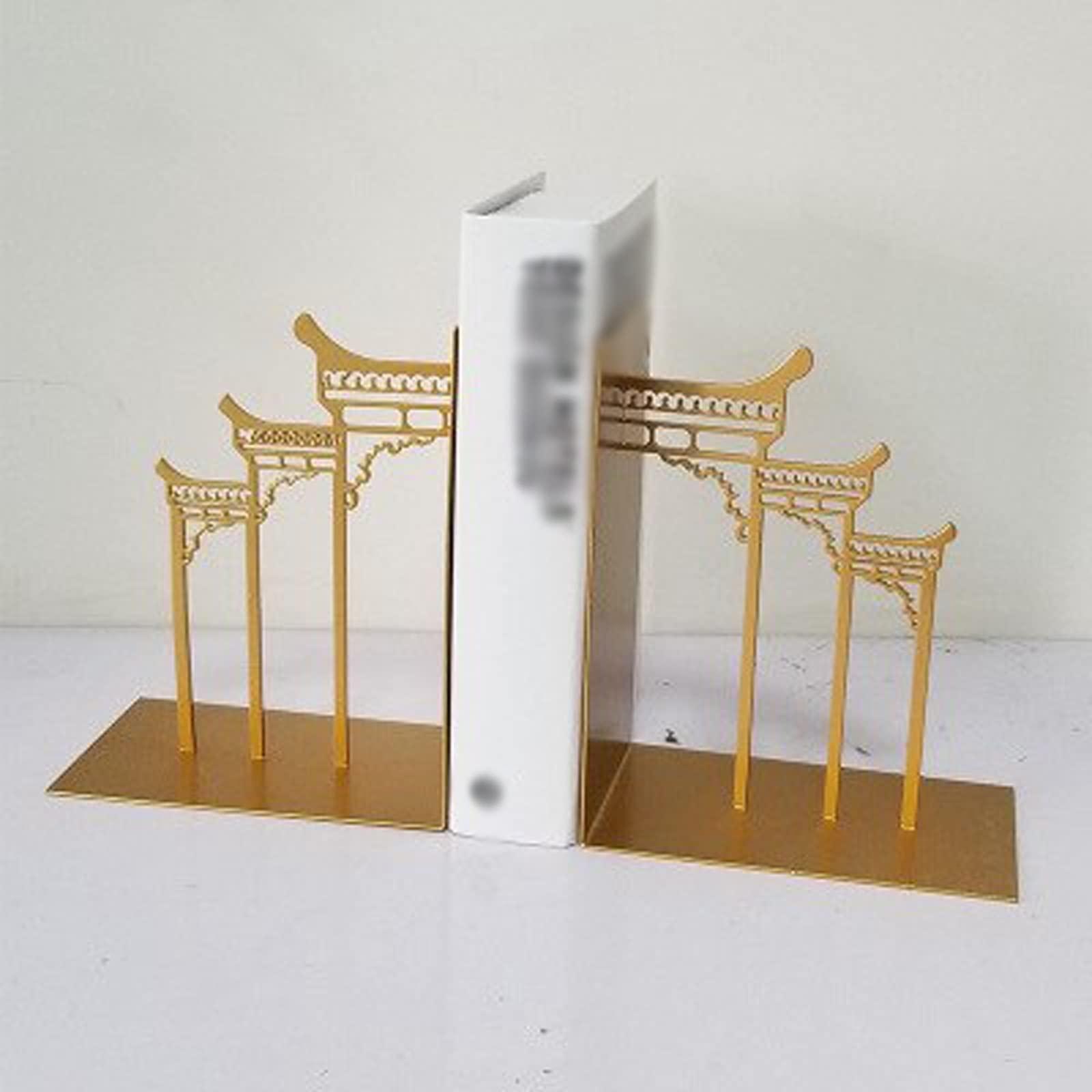 YANZHEXIN Bookends for Heavy Books, Book Support Metal Study Room Decoration Heavy-duty Bookshelf for Desktop Decoration Support Book Stopper Bookcase Holder Book Shelf Holder, Decorative Book Ends,