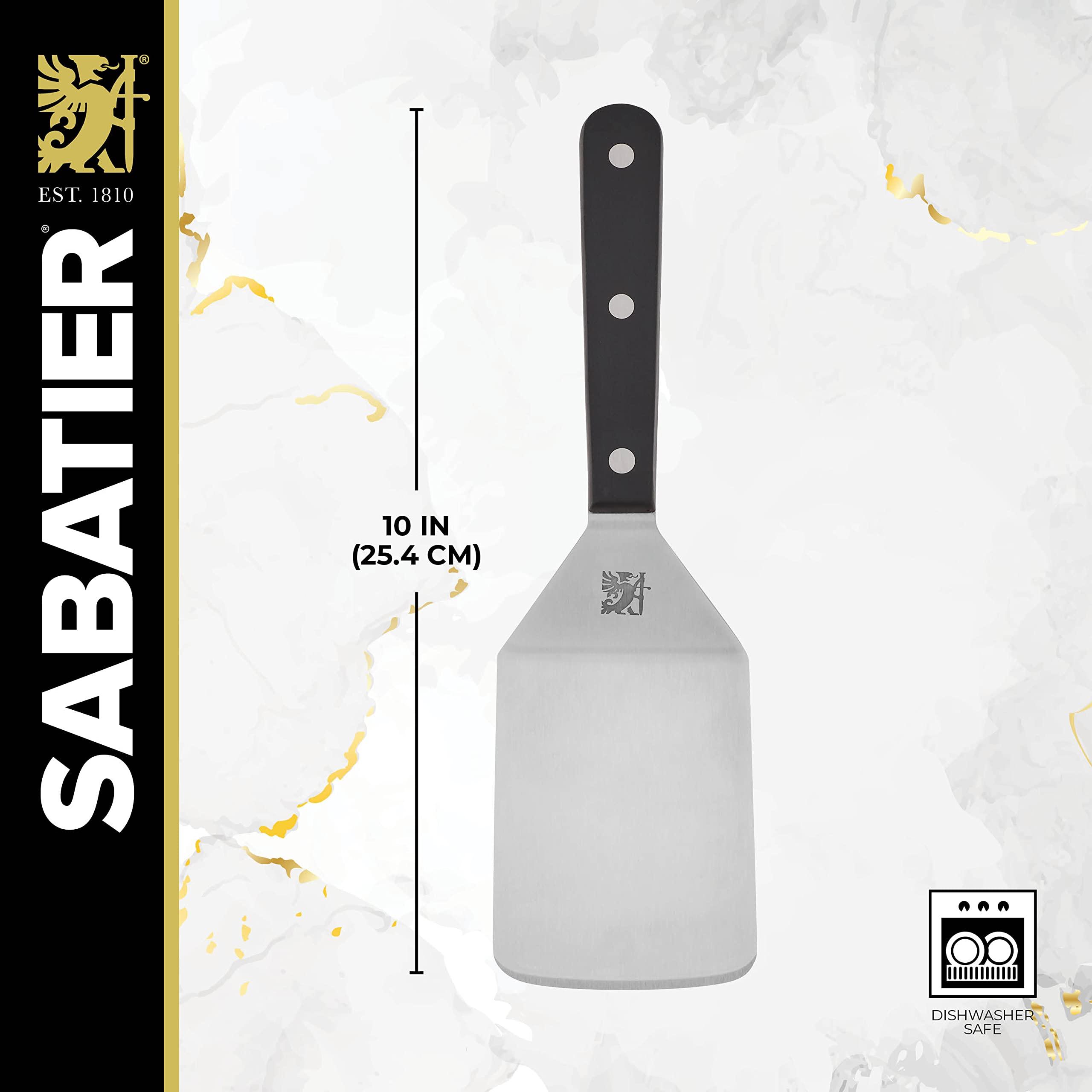 Sabatier Sabatier Triple Rivet Stainless Steel Wide Turner, 9.65-Inch, Black