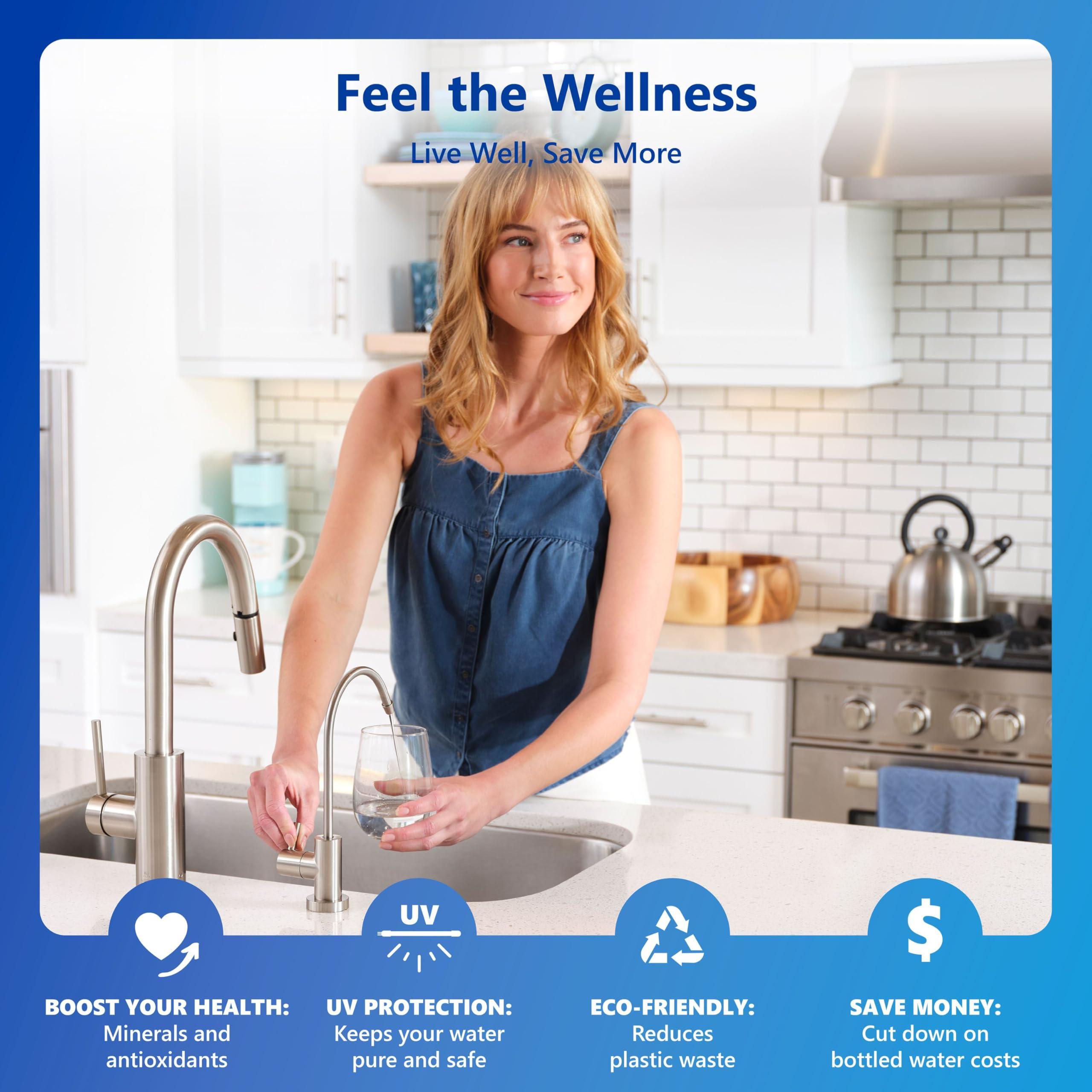 EXPRESS WATER EXPRESS WATER UV Reverse Osmosis Water Filtration System 11 Stage UV Water Filter with Faucet and Tank Under Sink Water Filter with Alkaline Filter for added Essential Minerals 100 GDP