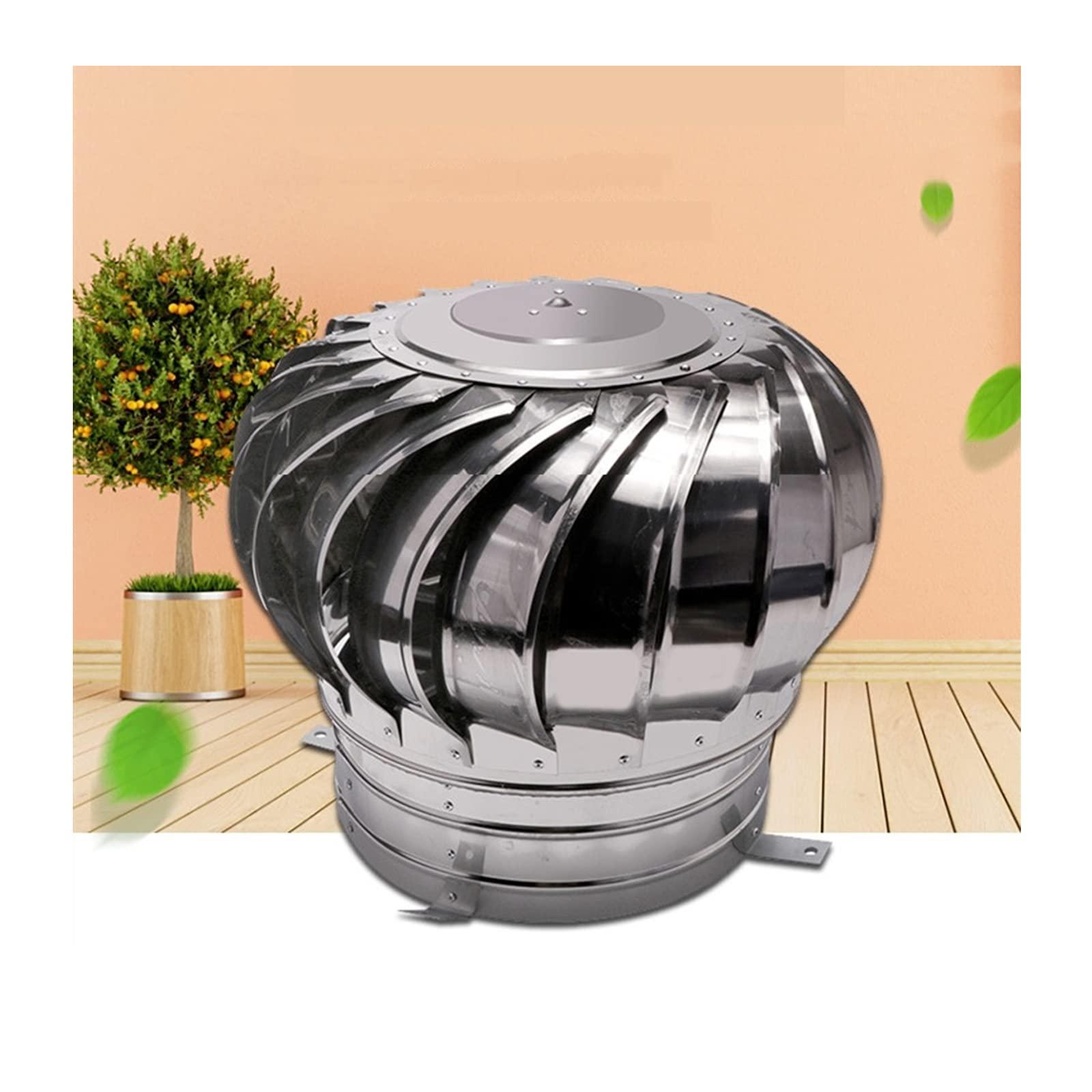FEIYIQINGSHE FEIYIQINGSHE Rotating Chimney Cowl,Ventilation Chimney Cowl,Waterproof Turbine Ventilator Cover,Stainless Steel Cowl Guard Spinner Anti Downdraught Top All Purpose Chimney Cowl(100-500Mm),110mm