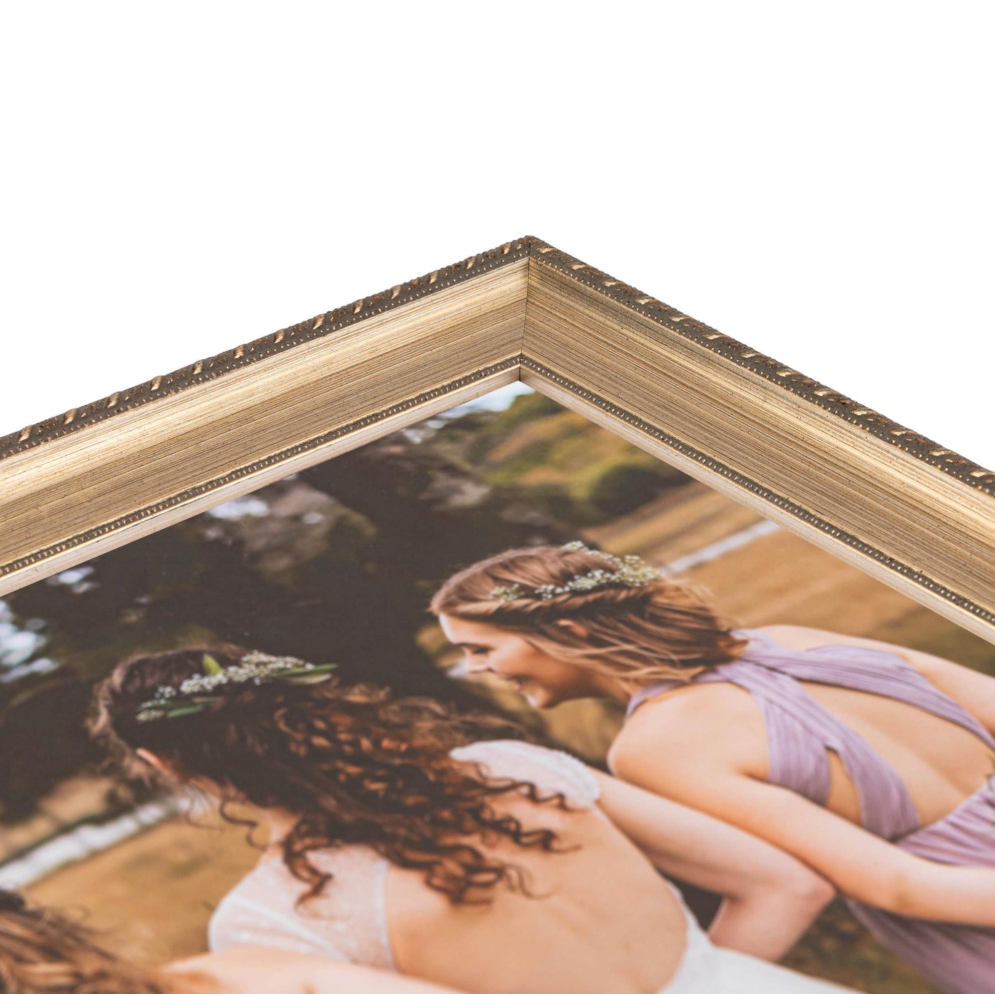 DMNSDD Double Sided Makeup Mirror with Lights and Magnification, 8 inch Brass Bathroom Wall-mounted LED Vanity Mirror, 360 Swivel Extendable Mirror,Rose gold,10X