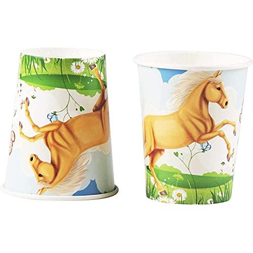 Juvale Horse Birthday Party Supplies, Paper Plates, Napkins, Cups, Cutlery (Serves 24, 144 Pieces)