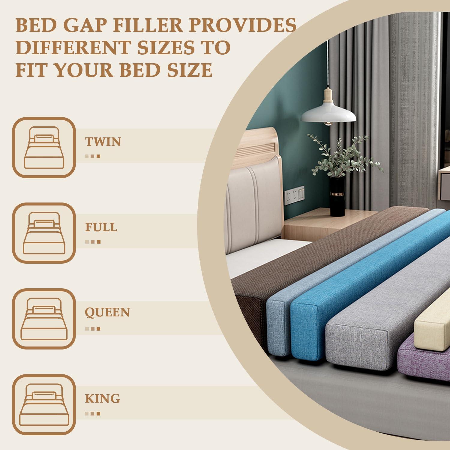 DQWJYYDS DQWJYYDS Bed Gap Filler Mattress Extender 39x4x12in(LxWxH) Mattress Gap Filler Headboard Pillow Close Gap Between Mattress Headboard and Wall for Full/Twin/Queen/Cal King/King Bed,Coffee