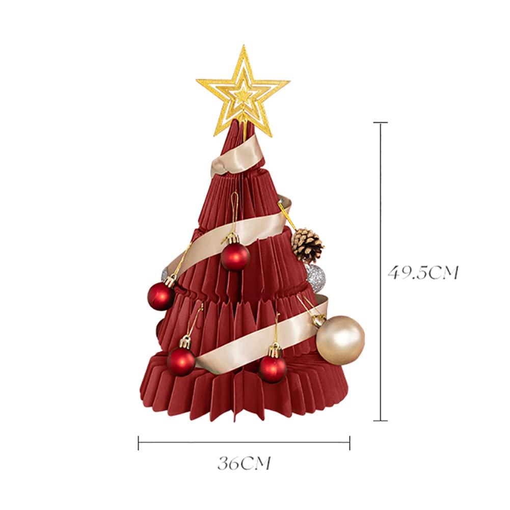HomeLoft Basics Tabletop Christmas Decorations Creative Mini Desktop Decoration Tree Sturdy Mini Christmas Trees Reusable Artificial Mini Christmas Pine Tree for Table and Desk Tops Party-and W36xh49.5cm