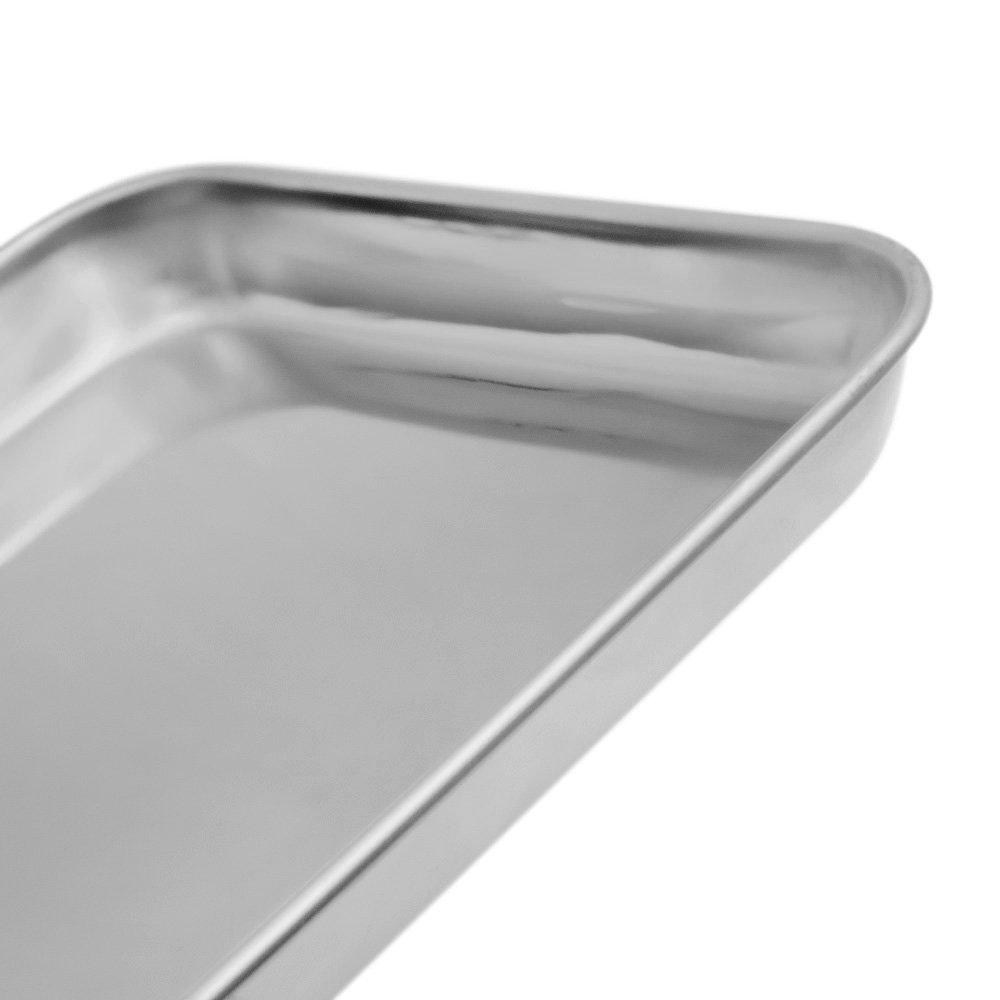 Aspire Aspire Baking Sheet Set, 304 Stainless Steel Cookie Sheet Set Toaster Oven Tray Pan Rectangle Size-S 3 Pcs