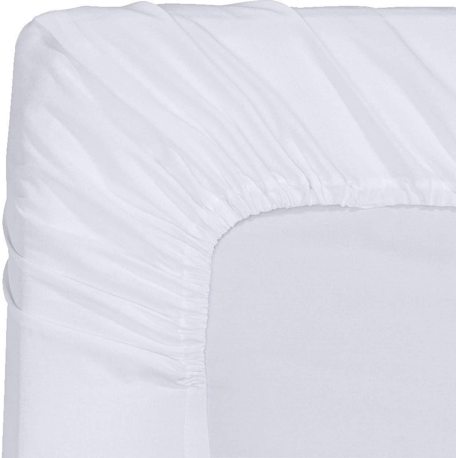 American Linen Hotel Luxury Bed Sheets White Solid 6 PCs Twin Bed Sheet Set 100-Percent Cotton, Sateen Solid, 18 Inches Deep Pocket