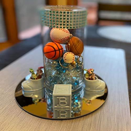 WGVI WGV Large Round Mirror Plate 16\" Diameter, 4 mm Thickness, Frameless Sanded Edges, Quality Thick Candle Tray, Home Event Party Wedding Table Centerpiece Wall Decor, 1 Piece