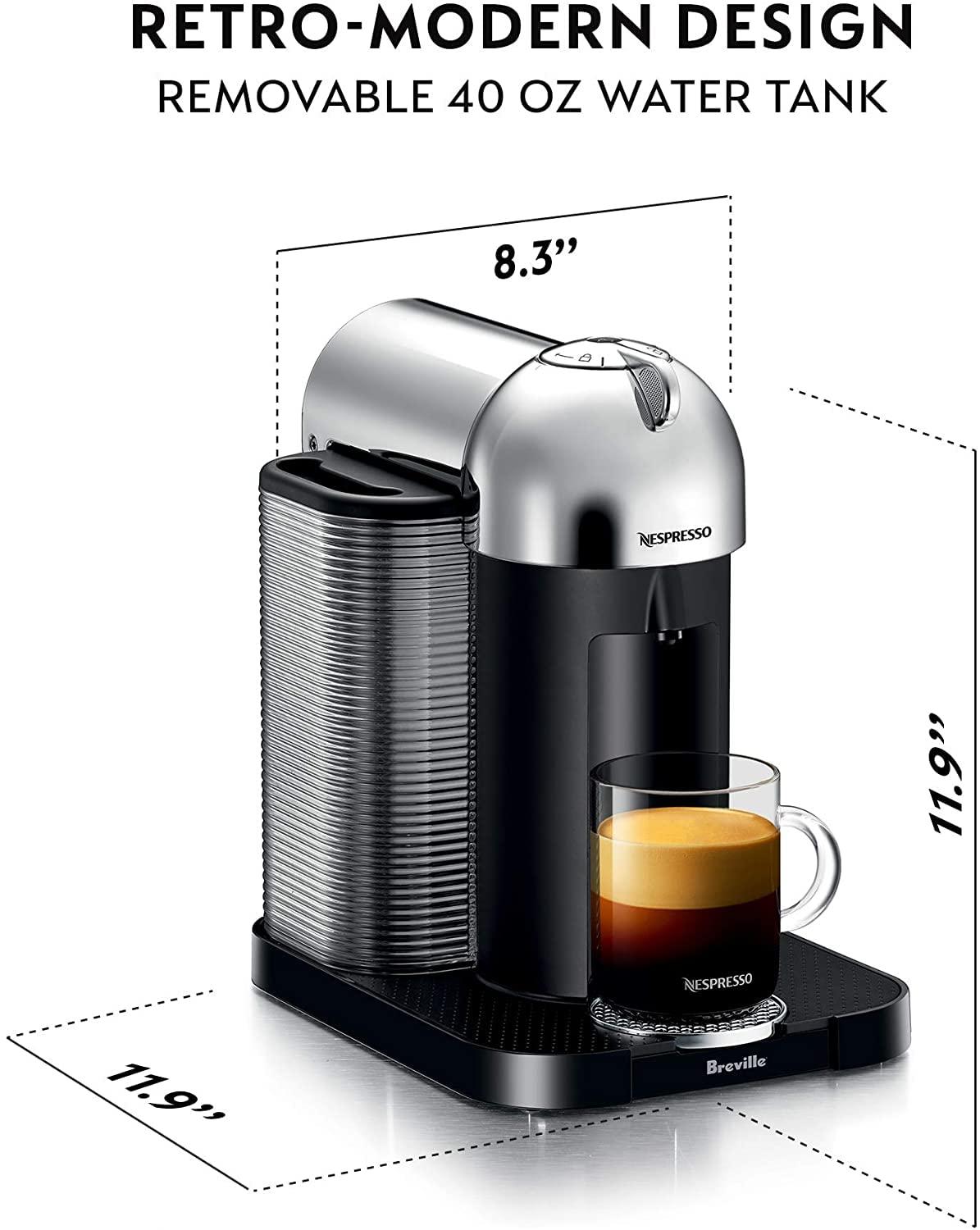 Nespresso Nespresso Vertuo Coffee and Espresso Maker by Breville, Chrome
