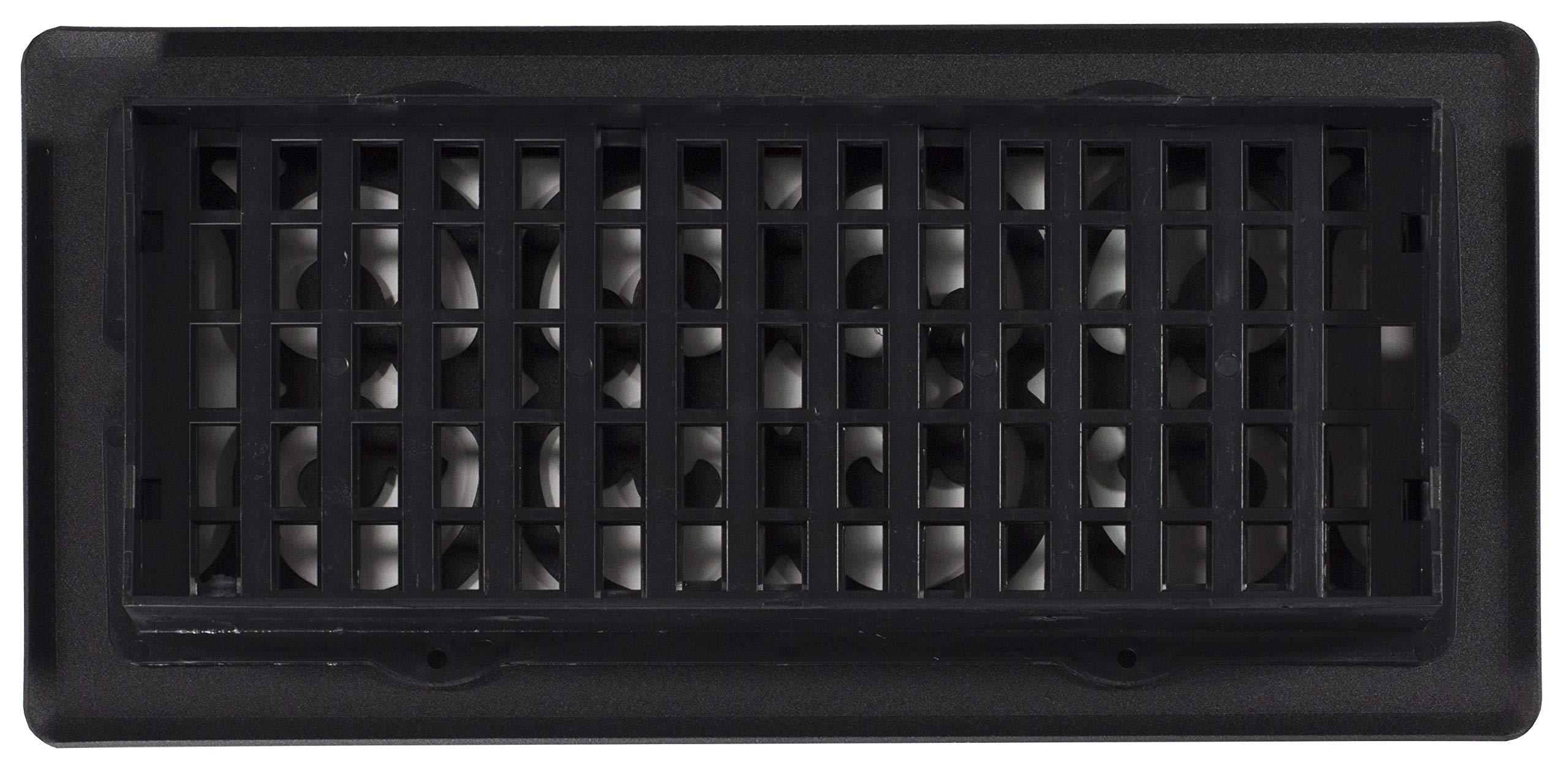 Decor Grates Decor Grates ST410 Scroll Design Floor Register, 4x10 Inches, Textured Black