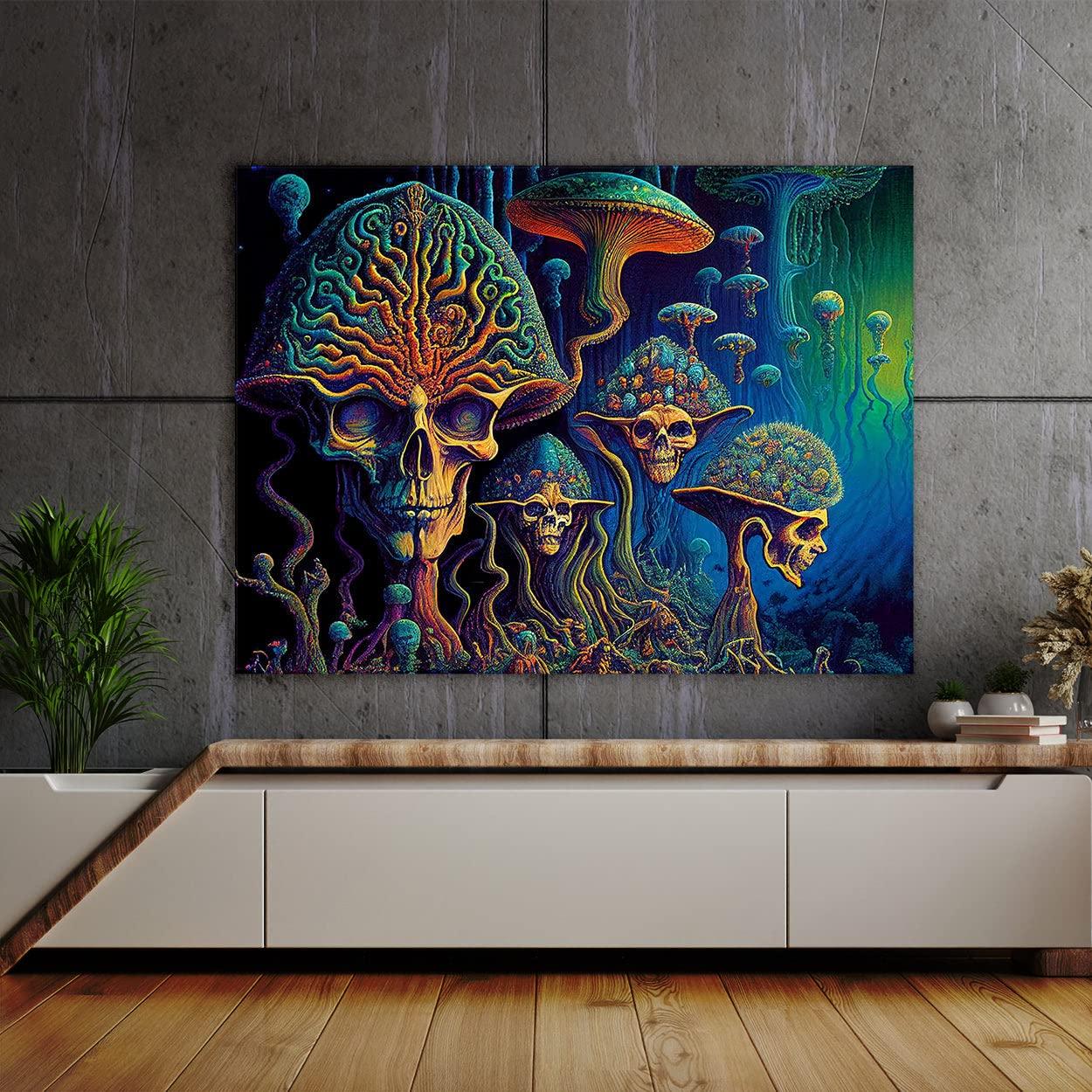 Sense Canvas Sense Canvas Dmt Trippy Psychedelic Mushroms 72 Canvas Art - Home Decor Wall Art Print Poster Painting Large 40x30 / 0.75\"
