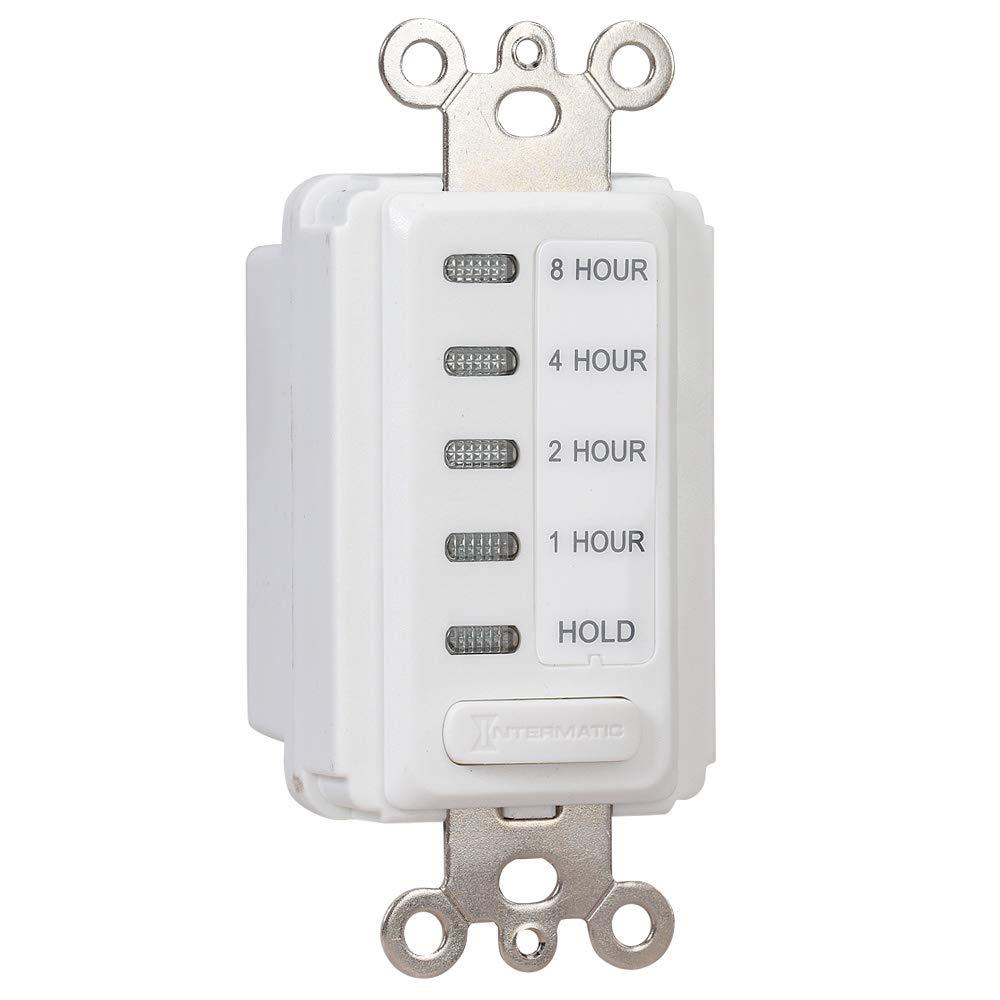 Intermatic Intermatic EI220W 1/2/4/8 Hour SPST 1800-Watt in-Wall Countdown Timer, White
