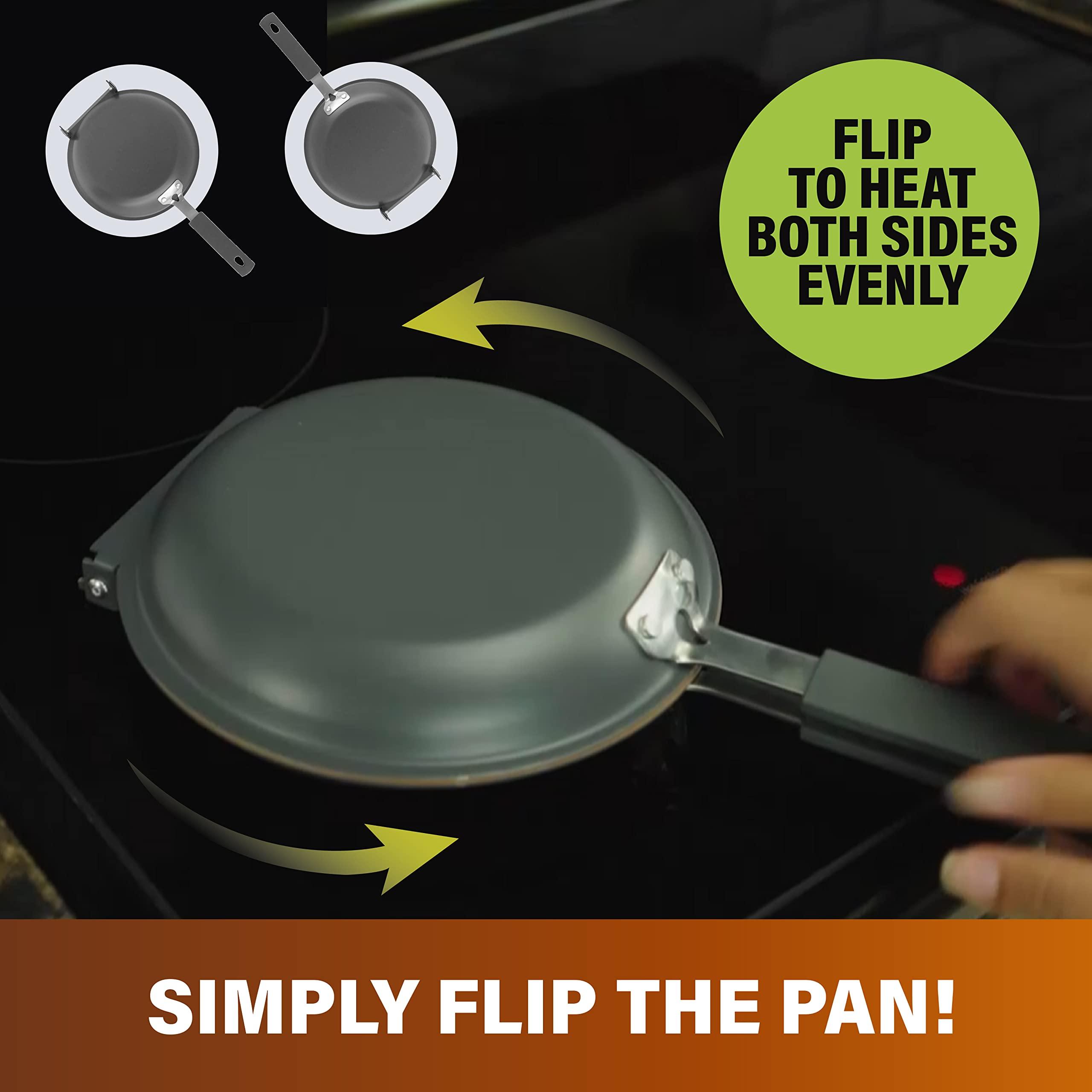 GOTHAM STEEL Gotham Steel Double Sided Pan, The Perfect Pancake Maker Ceramic Nonstick Copper Easy to Flip Pancake Griddle for Fluffy Pancakes, Omelette Maker, Frittata Maker & More! Dishwasher Safe
