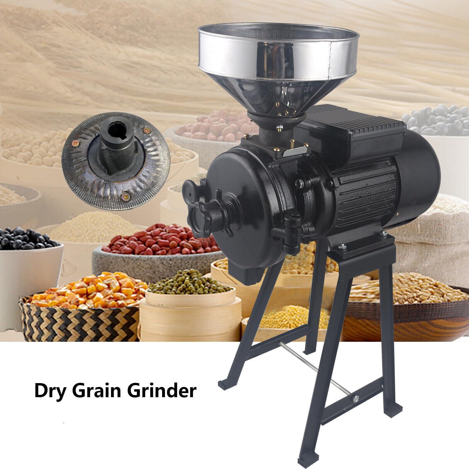 Cutycaty Cutycaty 3000W Commercial Heavy Duty Electric Grain Mill Grinder, Electric Feed Mill Dry Grinder, Commercial Feed Machine Milling Machine Corn Mill with Funnel for Vegetable Markets