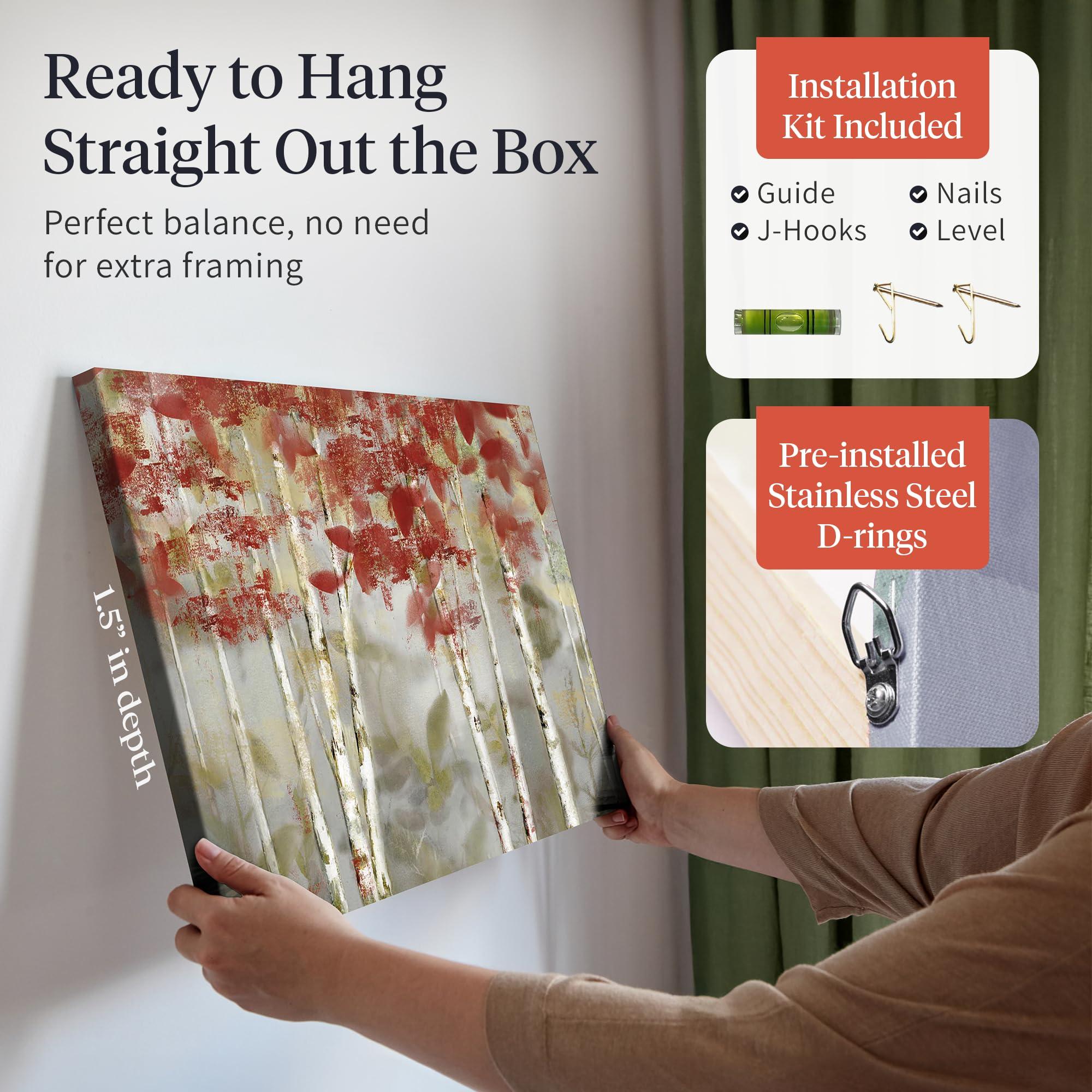 Fine Art Canvas Fine Art Canvas Large Wall Art for Bedroom, Paintings, Wall Art Decor Paintings Pictures for Living Room Autumn Forest Canvas Wall Decor by Artist Nan 32 in x 24 in