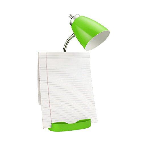 Limelights Simple Designs LD1056-GRN Gooseneck Organizer Desk Lamp with iPad/Tablet Stand or Book Holder and USB Port, Green