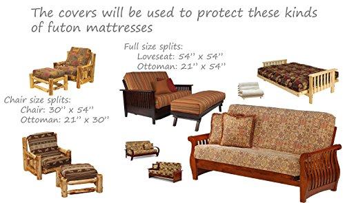 ADfuton ADfuton Deco Multi Premium Chenille Futon Mattress Covers, Heavy Duty Bed Protector, Twin, Queen, Full Size. (Chair Size Splits 30 x 54 & 21 x 30, Deco Multi Shapes)