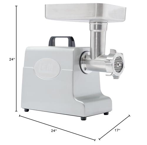 LEM LEM Products MightyBite #8 Meat Grinder, 500 Watt Aluminum Electric Meat Grinder Machine, Ideal for Regular Use