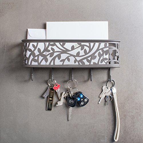 DII DII Wall Mounted Mail, Letter & Key Holder, Gray, Medium