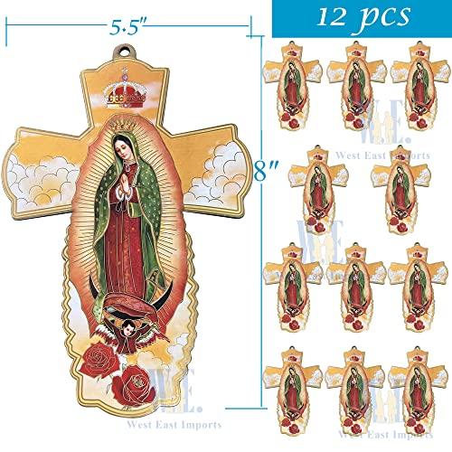 WE WE 12 Pcs Our Lady of Guadalupe Wall Cross - Baptism First communion Favor Memorial Religious Event