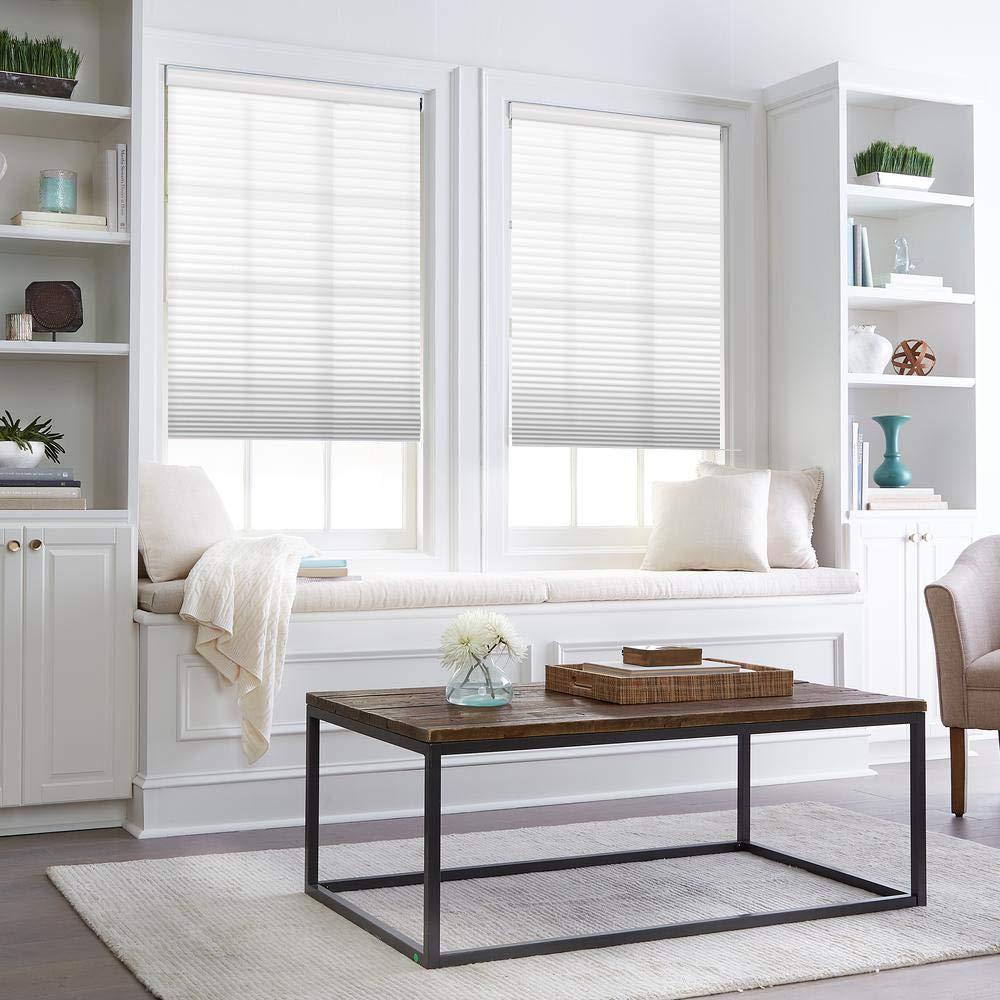 Amingrui Cellular Shades Cordless Honeycomb Blinds Fabric Window Shades, Free-Stop Light Filtering Window Blind [Light Grey-Light Filter, Size 54" W x 72" H] Custom Cut to Size
