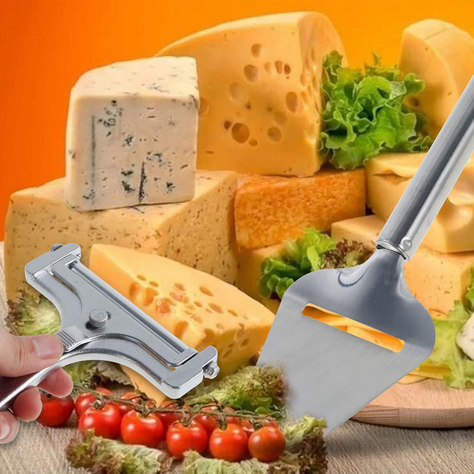 ZJRDYYK ZJRDYYK Wire Cheese Slicer Stainless Steel, Adjustable Cheese Slicer Handheld Cutter, Butter Cheese Slicer Cutter, Cheese Slicer Kit (Cheese Slicer + Cheese Shovel)