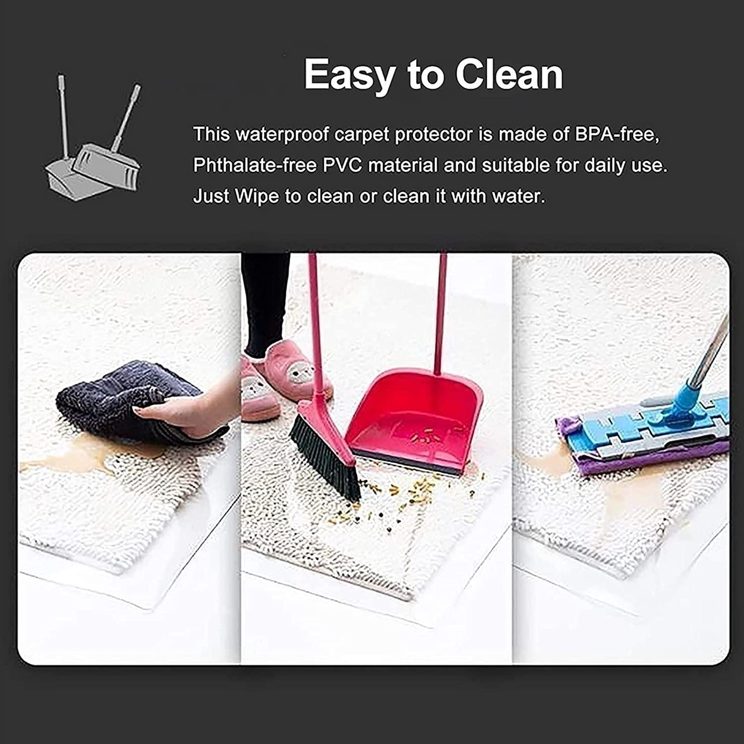 DFONCE Clear Plastic Vinyl Rug Protector Cover Rug Runner Clear Floor Runner mat, Waterproof Vinyl Plastic Desk Chair/Stairs/Pets Carpet Protector Mat (Size : 140x400cm/4.5ftx13.1ft)