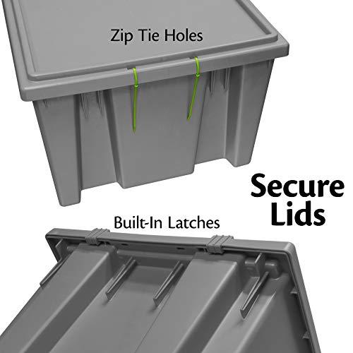 Akro-Mils Akro-Mils 35300 Nest and Stack Plastic Storage Container and Distribution Tote, (29-1/2-Inch L x 19-1/2-Inch W x 15-Inch H), Gray, (3-Pack)