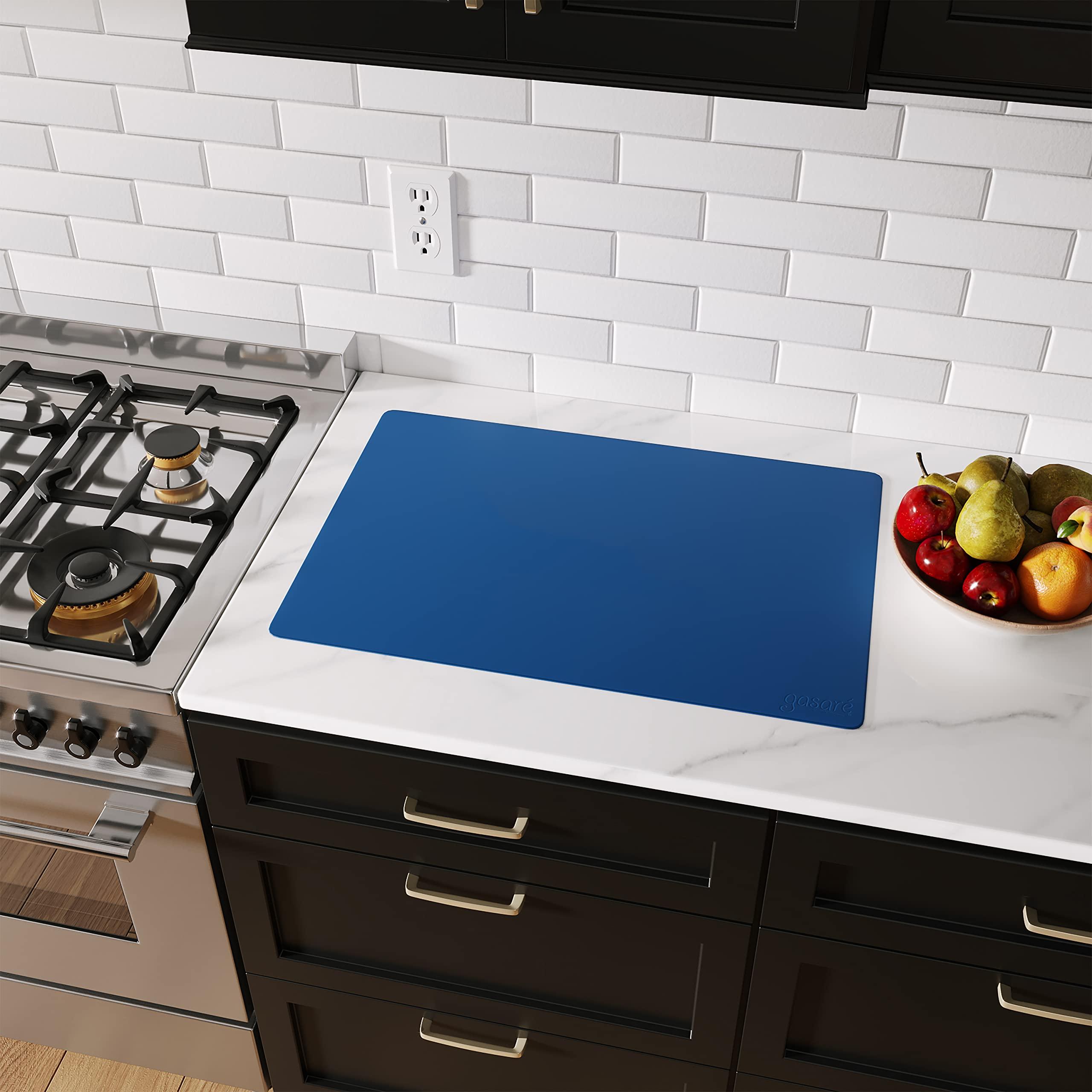 gasare gasar, Set of 2, Extra Large, Thick, Silicone Mats for Kitchen Counter, Heat Resistant Mats, Countertop Protector, Non-Slip, Easy to Clean, 25 x 17 Inches x 1.4mm, Blue