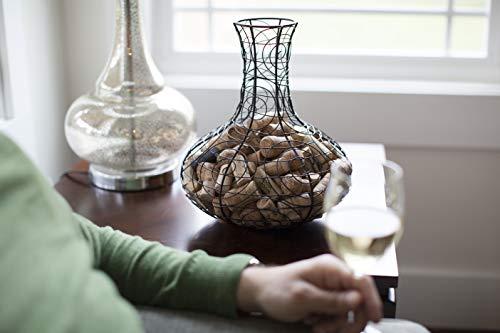 Oenophilia Oenophilia Metal Wine Cork Holder Collector, Wine Decanter Shaped, Black, Table Décor, Holds 200 Corks