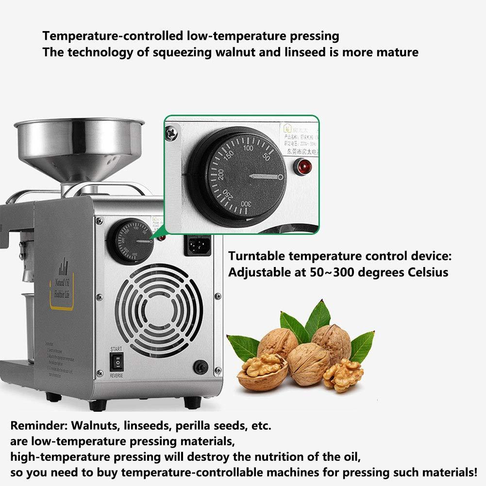 GagalU 635W Commercial Oil Press Machine Hot/Cold Oil Press Extractor Automatic Constant Thermostat with 0 -300 Stainless Steel Oil Press Expeller for Olive Coconut Canola Sesame Peanut Grinder