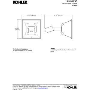 Kohler Memoirs Wall Mount Handshower Holder