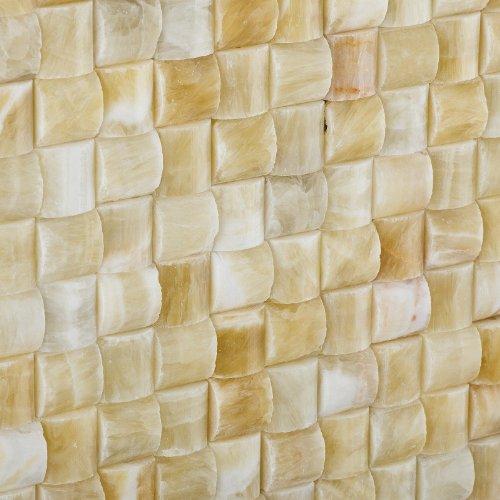 Oracle Moldings Honey Onyx 3D Small Bread Mosaic Tile, Polished - Box of 5 sq. ft.