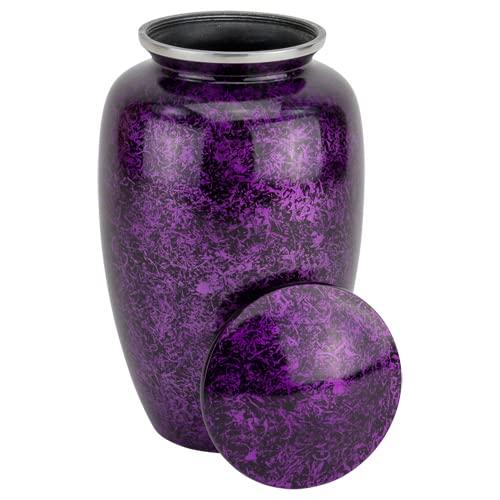 Silverlight Urns Purple Mist Cremation Urn for Ashes, Aluminum, Purple Urn, Adult Sized Cremation Urn, 10 Inches High