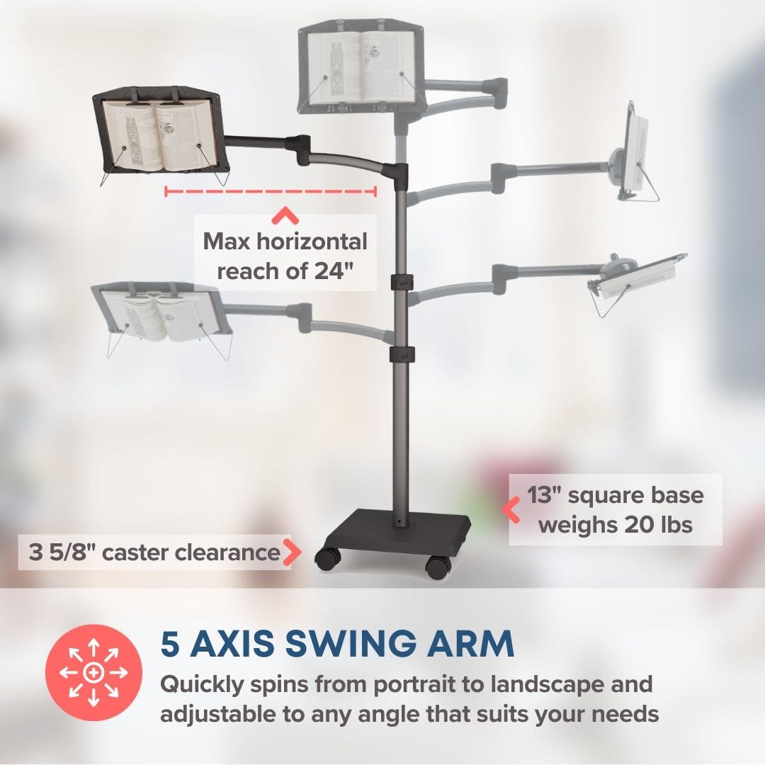 LEVO LEVO Hands Free Book Stand for Hard Covers, Paperbacks, CookBooks, TextBooks, Magazines