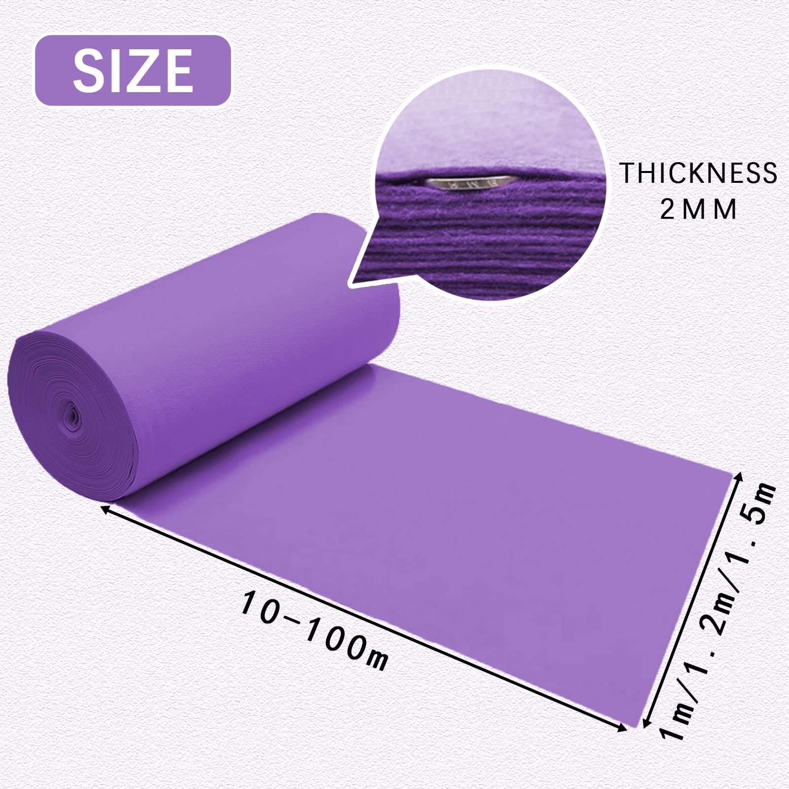 Drsyffsup Purple Carpet Aisle Runner Rug, 10m 20m 30m Wedding Walkway Runner Polyester Carpet Rugs 2mm Extra-Thick Carpet Floor Runner for Wedding Party Beach, Cutable (Size : 1.2x10m)