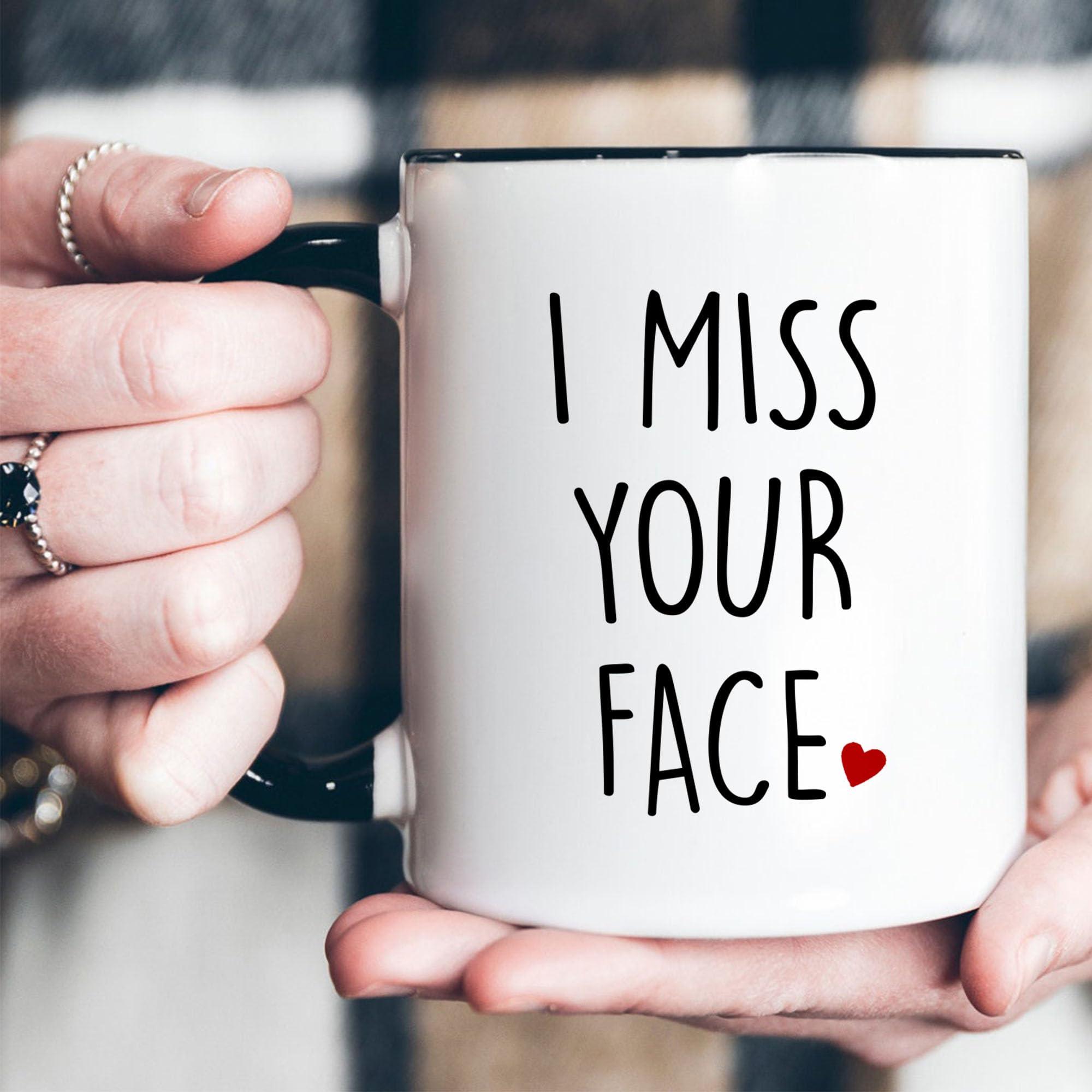 DALATSO I Miss Your Face Mug, Best Friends Coffee Mug, Custom Mugs With Names, Christmas Birthday Gifts For Women, Friendship Funny Mug, Long Distance Mug, Moving Away Gifts For Best Friend Sisters Mom Gifts