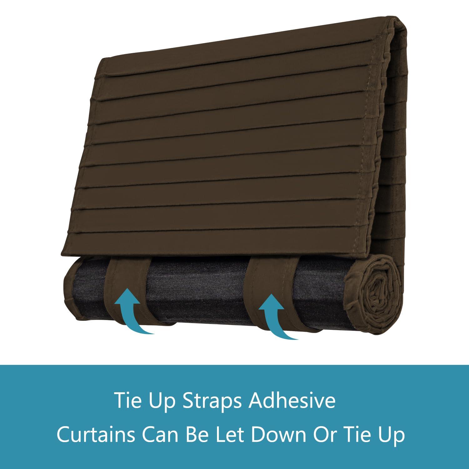 Muamar Muamar Side Door Window Covering, Front Door Shades for Small Window, Thermal Insulated Privacy Sidelight Curtain, Coffee, 1 Panel, W12 X L70