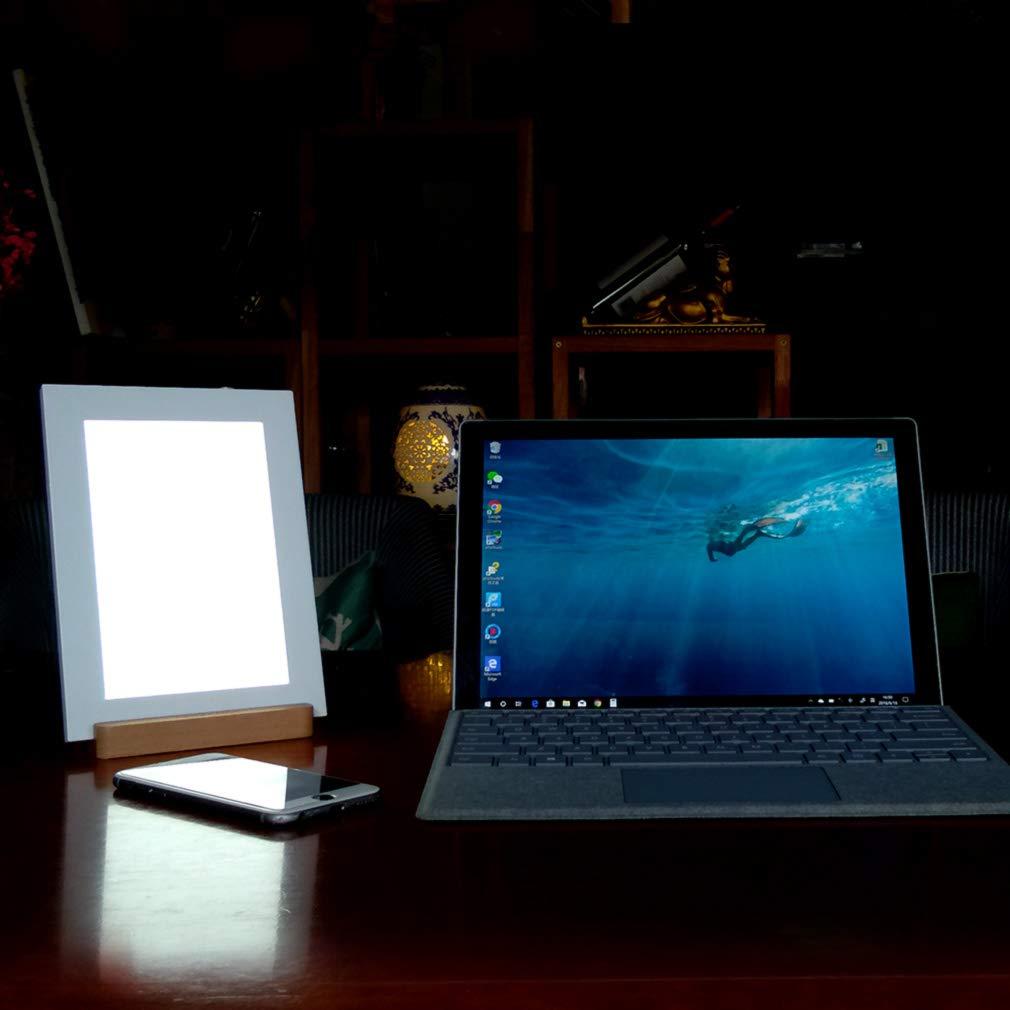 AMZCOOL AMZCOOL Sunlight Table Lamp 10000 Lux Full Spectrum LED Lamp UV-Free Portable Natural Light with Stepless Dimming(White,A5)