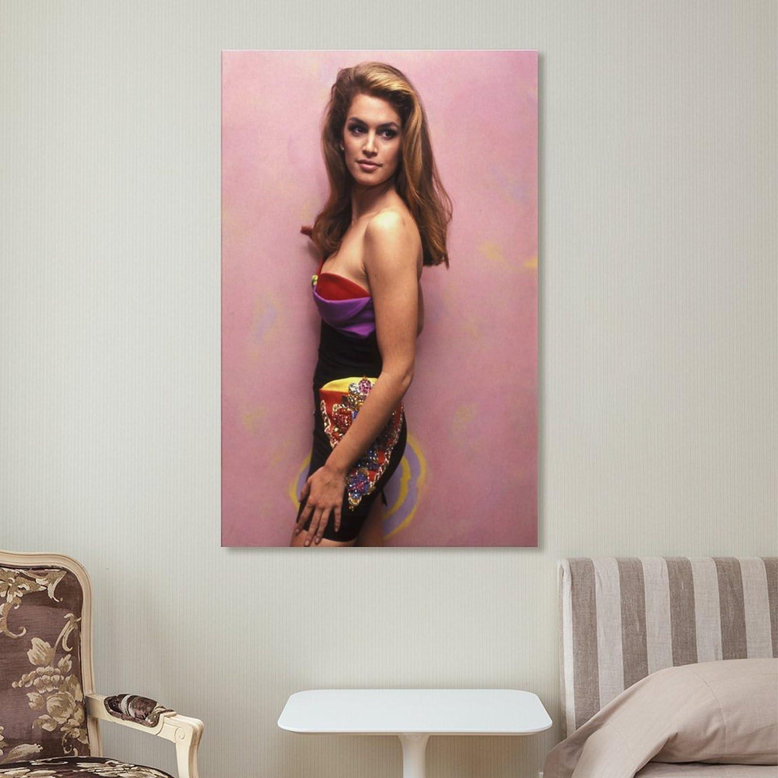 HOTOS HOTOS Cindy Crawford Supermodel Poster (15) Poster Decorative Painting Canvas Wall Art Living Room Posters Bedroom Painting 20x30inch(50x75cm), Frame-style