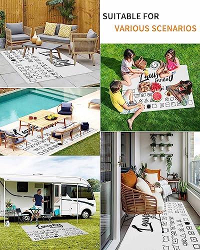 Vandarllin Outdoor Patio Rugs Laundry Room Sign Outdoor Area Rug White Guide Non-Slip Backyard/Camping RV Rug/Deck/Porch Rug Front Door Floor Mat Carpet,6x9ft,